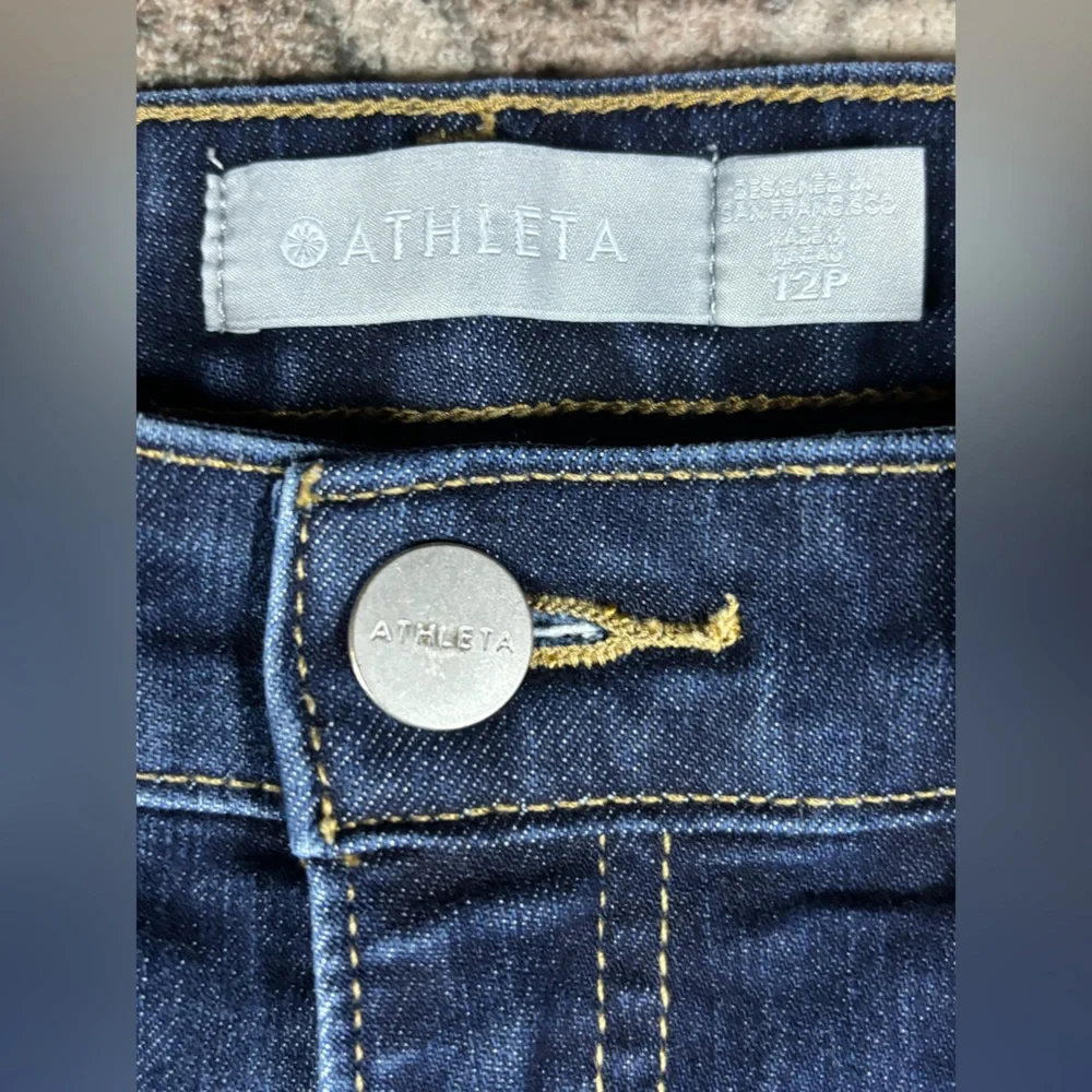 Athleta Sculptek Skinny Jeans Dark Blue Women’s Size 12‎ Petite
